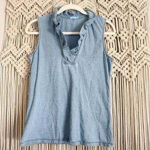 J. McLaughlin Durham Ruffle V-Neck Sleeveless Top – Size Small – EUC